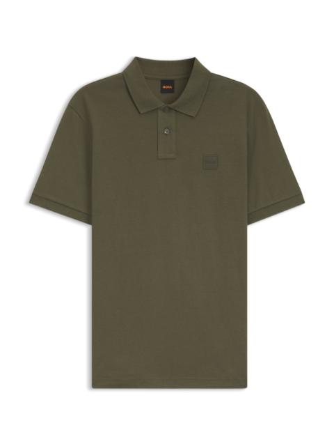 BOSS STRETCH-COTTON SLIM-FIT POLO SHIRT WITH LOGO PATCH