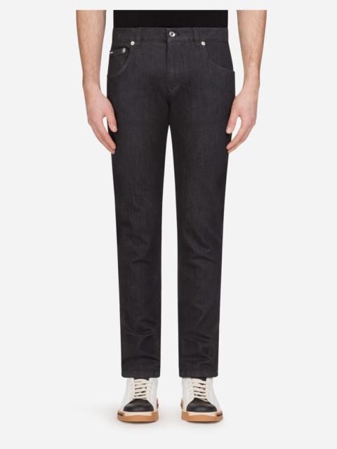 Dolce & Gabbana Black skinny jeans with patch
