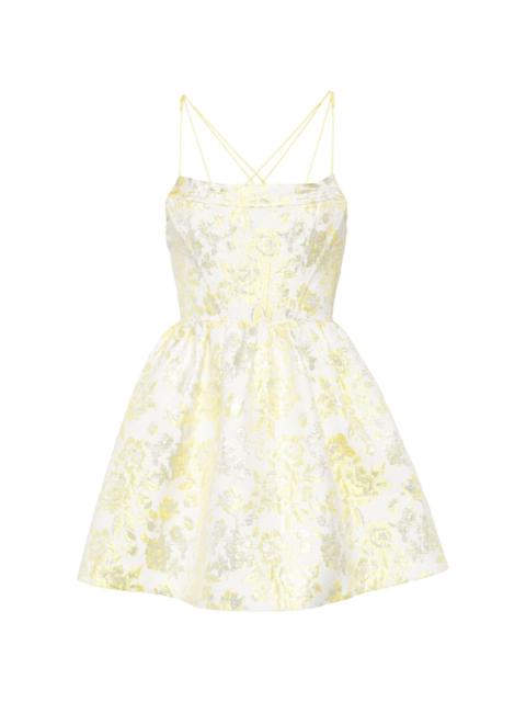 nat floral brocade mini dress