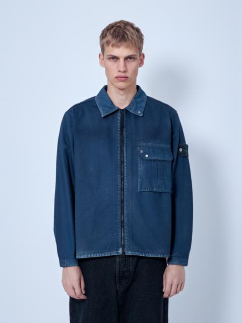 Stone Island Zip-Front Overshirt with Patch Pocket