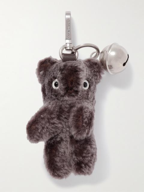 Acne Studios Silver-tone Leather-trimmed Shearling Keychain