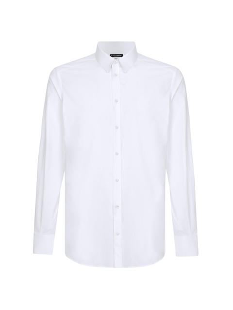 Dolce & Gabbana Men's Poplin Button-Front Shirt - Bianco Ottico