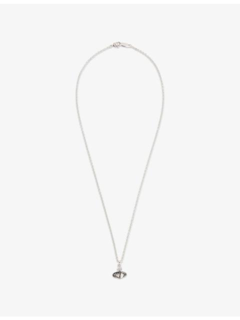 Vivienne Westwood Man. Mayfair Small Orb Rhodium-Plated Brass and Crystal Pendant Necklace