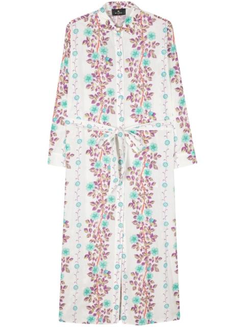 floral-print shirtdress