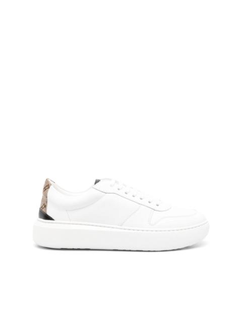 Herno leather lace-up sneakers