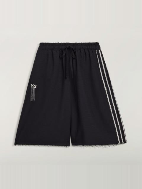 Y-3 Y-3 SPORT UNIFORM RAW CUT 3-Stripes SHORTS