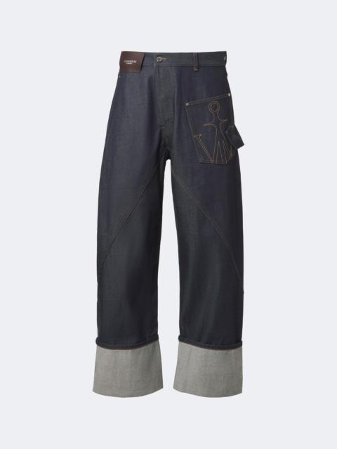 JW Anderson Embroidered wide-leg jeans