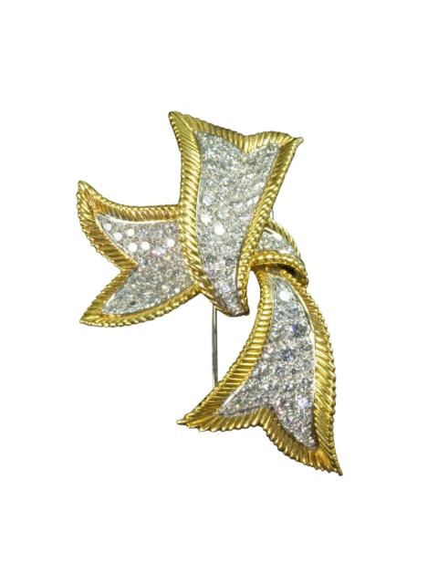 DAVID WEBB Diamond Small Ribbon Brooch