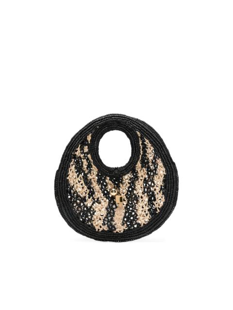 JACQUEMUS raffia circle-handle tote bag