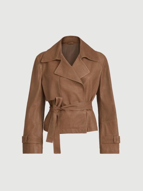 Brunello Cucinelli Vintage nappa leather cropped trench with monili