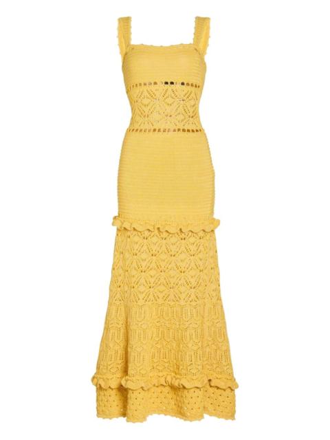 RETROFÊTE Winona crochet ruffled maxi dress