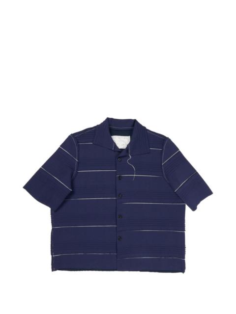 ribbed striped polo shirt