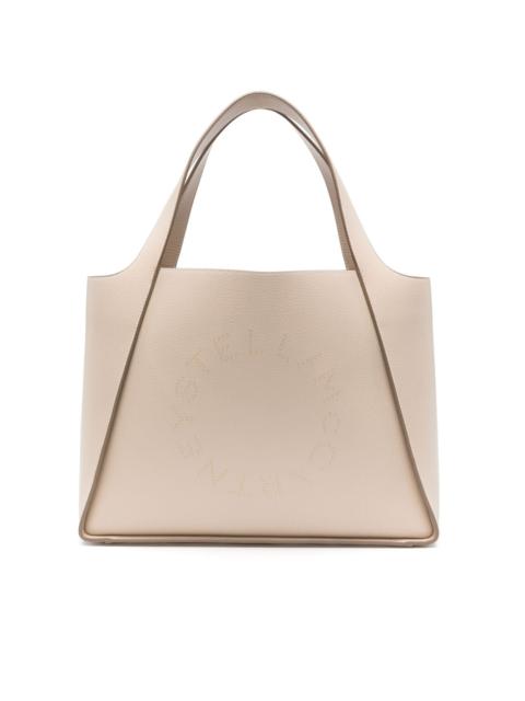 logo-studded faux-leather tote bag
