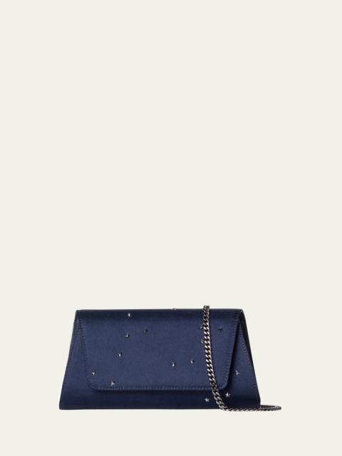 AKRIS Anouk Small Star Embellished Satin Clutch Bag