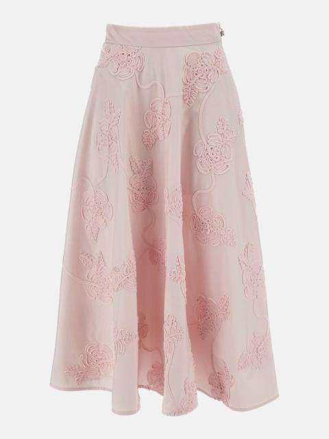 ROTATE MAXI SKIRT WITH FLOWERS