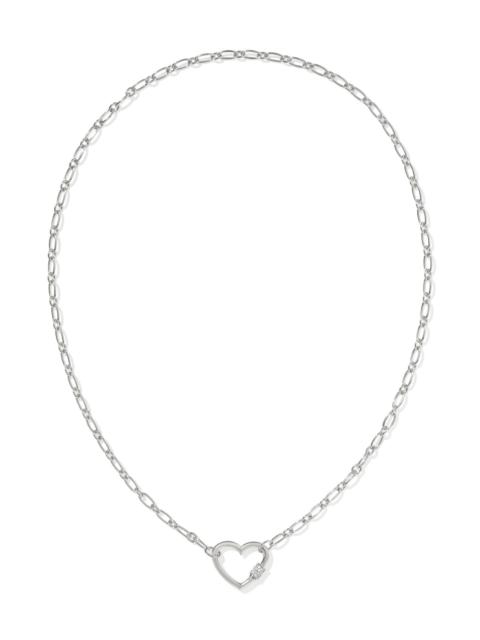 KENDRA SCOTT Bristol Sterling Silver Heart Pendant Necklace in White Topaz