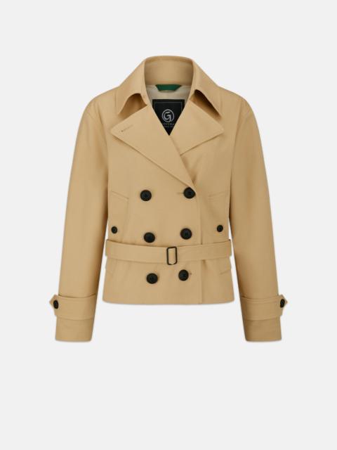 GLOVERALL Women's Bacall Cropped Trench Camel