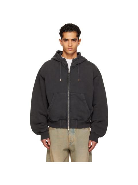HOPE Black Oversized Zip-Up Hoodie