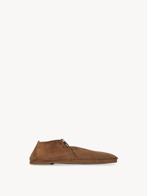 The Row Tyler Lace Up Shoe in Suede