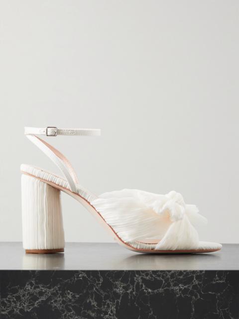 LOEFFLER RANDALL Camellia Bow-embellished Plissé-organza Sandals