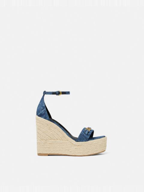 Barocco Denim Wedge Sandals