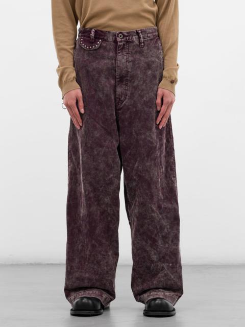 Kapital Burgundy Corduroy Wide Leg Trousers
