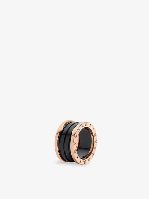 B.zero1 four-band 18ct rose-gold and ceramic ring