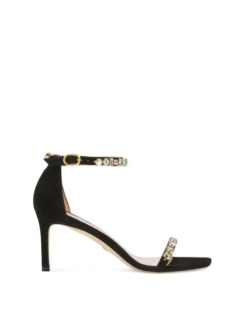 Stuart Weitzman NUNAKEDSTRAIGHT SQUARE GEM STRAP SANDAL