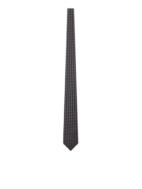 TOM FORD SILK TIE WITH GEOMETRIC MICRO-MOTIF
