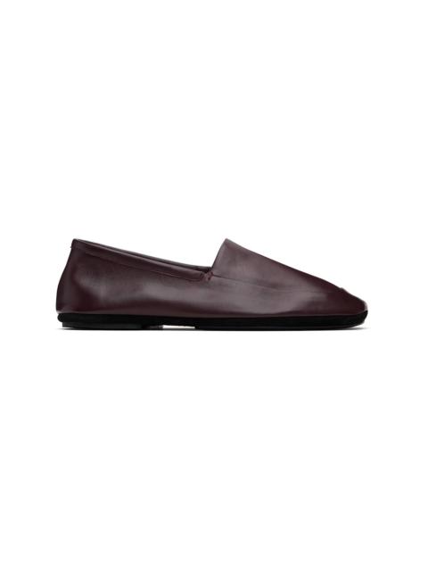 Lemaire Burgundy Indoor Slipper Loafers