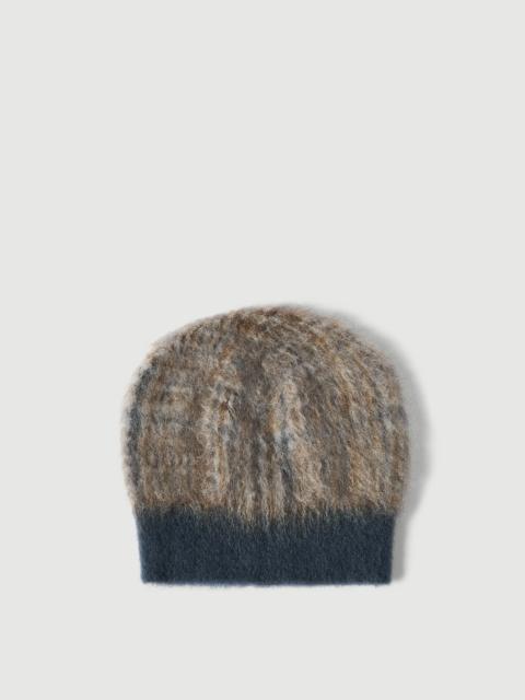 Brunello Cucinelli Mohair and would Prince of Wales double knit beanie