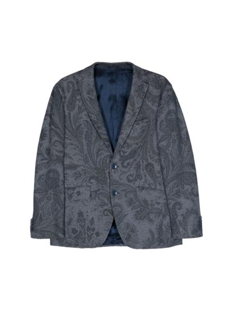 paisley-jacquard cotton blazer