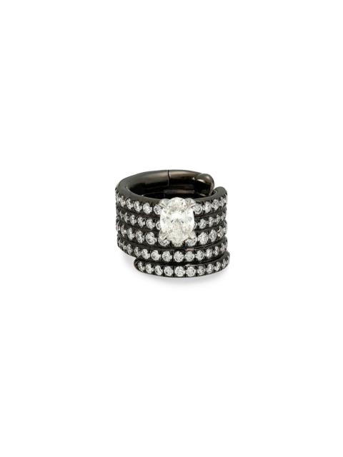 REPOSSI Women's Blast 18K Black Gold & Diamond Pavé Stacked Single Ear Cuff - Black