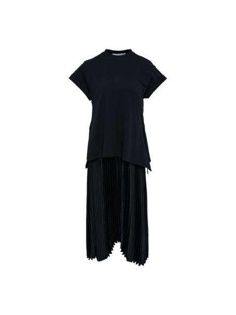 3.1 Phillip Lim Short Sleeve T-Shirt Combo Dress With Pleated