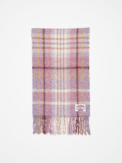 Acne Studios Plaid fringe scarf - Violet purple