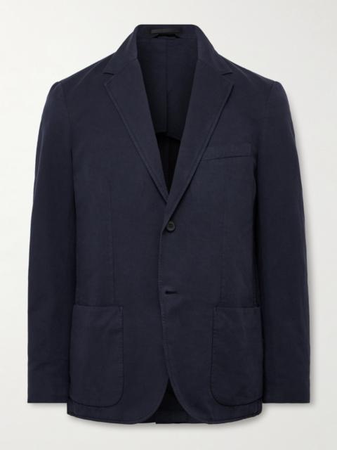 Sunspel Unstructured Garment-Dyed Cotton and Linen-Blend Twill Blazer