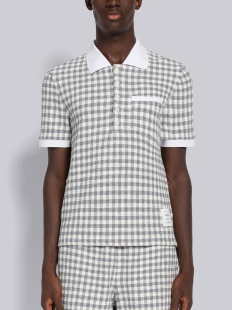 Thom Browne Gingham Short Sleeve Pocket Polo