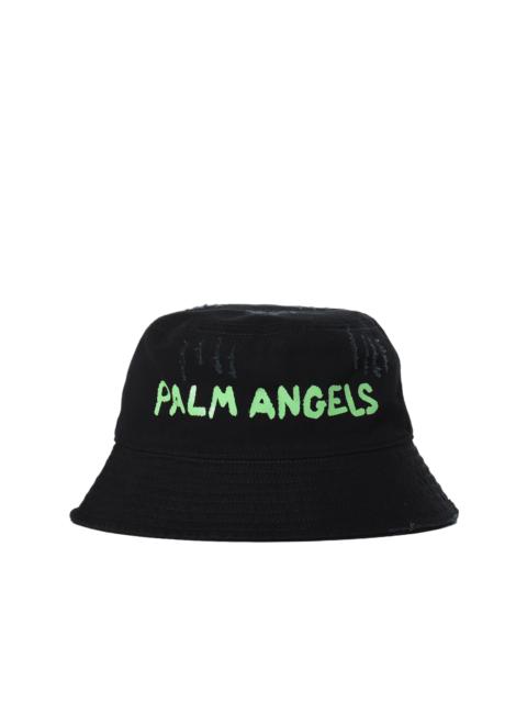 Palm Angels SEASONAL LOGO BUCKET HAT / BLK GRN FLU