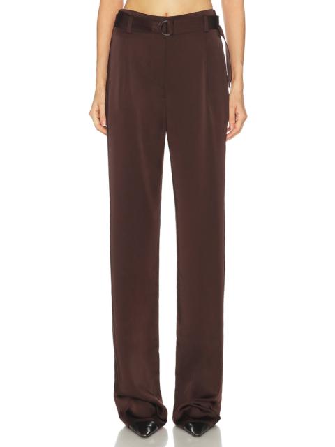 LAPOINTE Lightweight Satin High Waisted Belted Pant