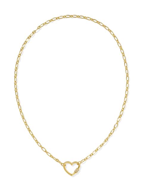 KENDRA SCOTT Bristol 18k Gold Vermeil Heart Pendant Necklace in White Topaz
