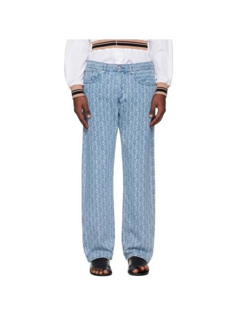 Dries Van Noten Blue Printed Jeans