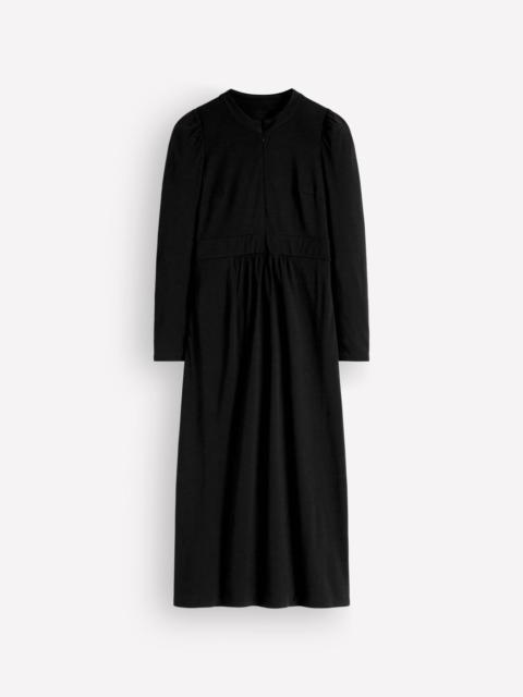 BODEN Hope Zip Detail Jersey Dress-Black