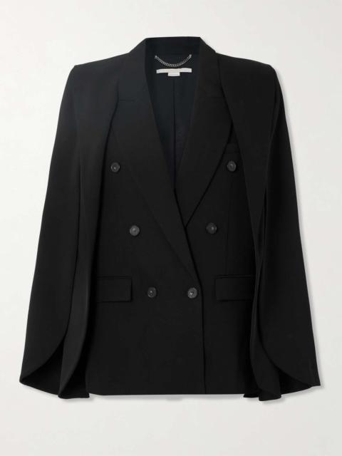 Cape-effect wool-blend twill blazer