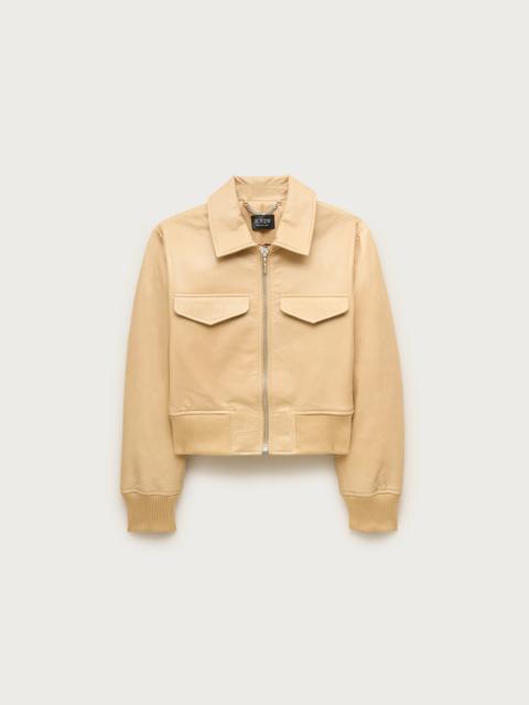 J.CREW Collection cropped flight jacket in leather