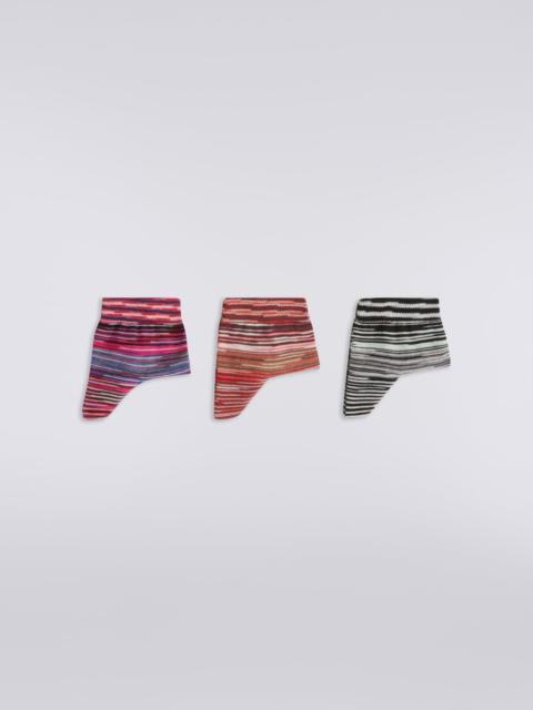 Missoni Three-piece set of short striped cotton blend socks