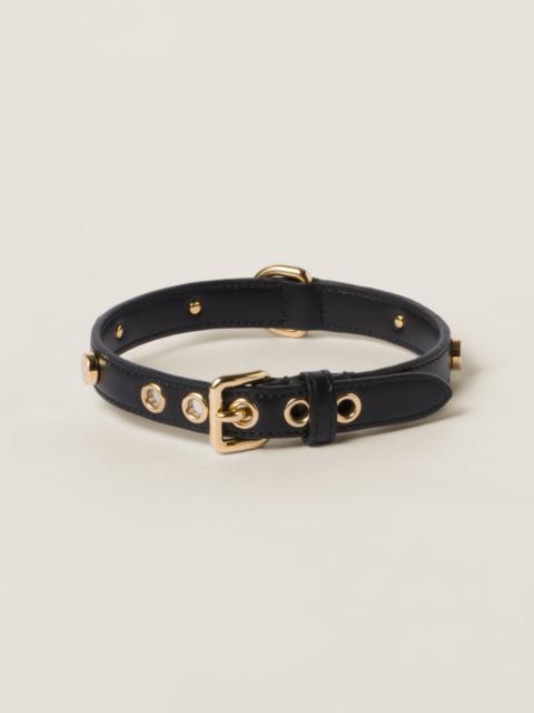 Miu Miu Leather pet collar