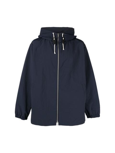 hooded zip-fastening jacket
