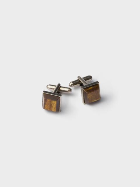 Prada Metal and semi-precious stone cufflinks