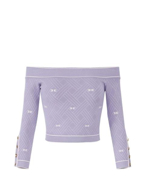 ELISABETTA FRANCHI off-the-shoulder knit top