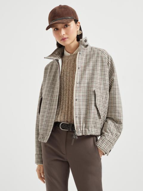 Brunello Cucinelli Virgin wool checked flannel bomber jacket with Thermore® padding